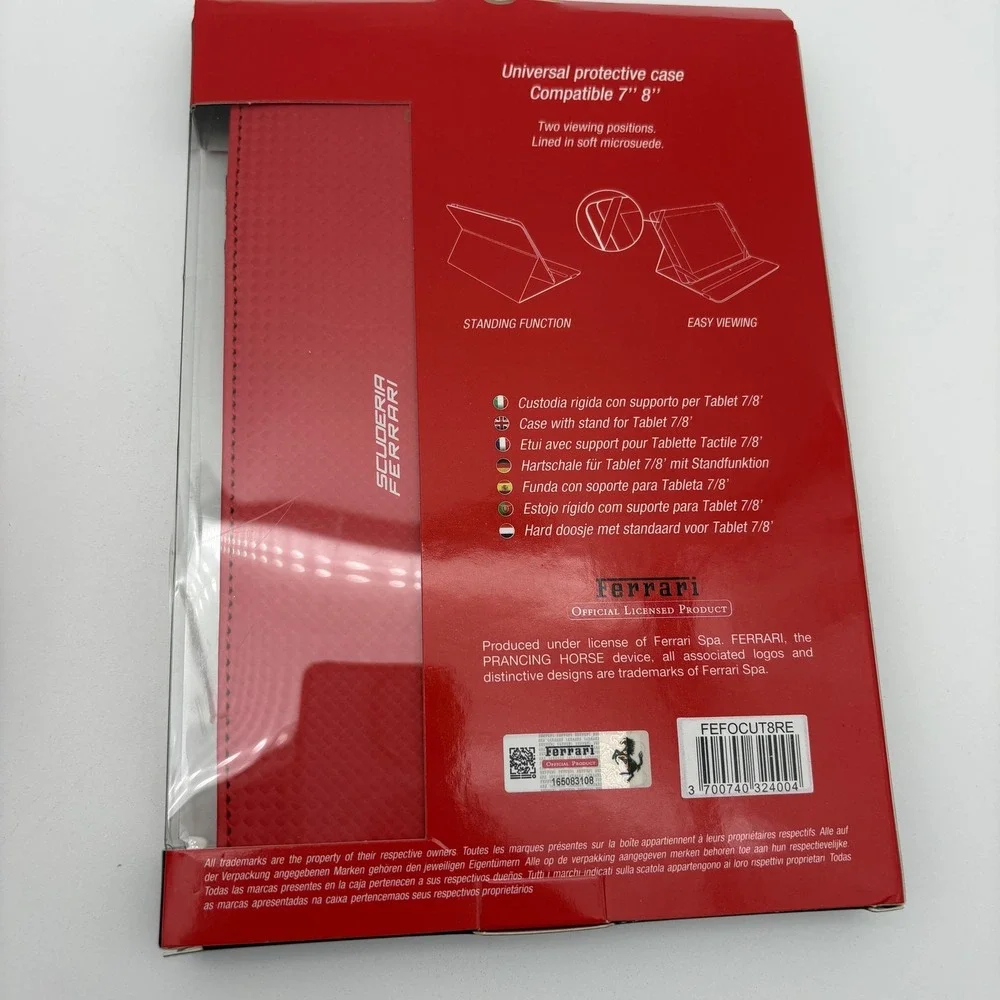 Ferrari Scuderia Universal Tablet Case 7-8 Inch‎ Folio Stand CG Mobile Red